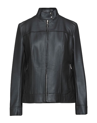 SALVATORE SANTORO Biker jacket Charcoal 100% Ovine leather