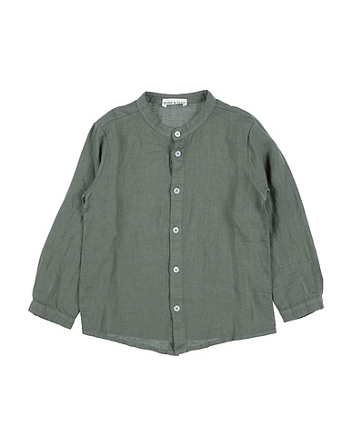 BABE & TESS Camicia tinta unita Verde militare 100% Lino