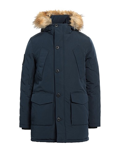 SUPERDRY Coat Navy blue 100% Polyester