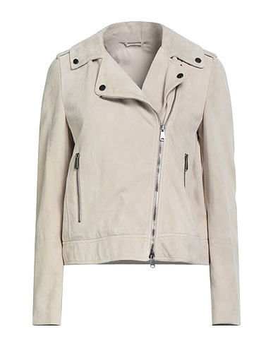 BRUNELLO CUCINELLI Biker jacket Beige 100% Leather, Ecobrass