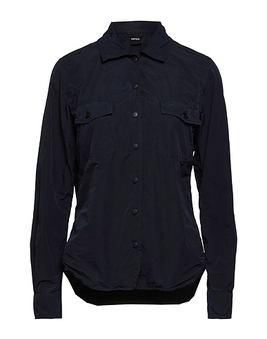 ASPESI Solid color shirts & blouses Midnight blue 80% Polyester, 20% Polyamide