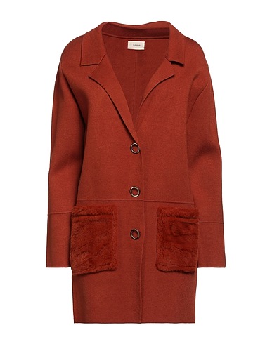 TOY G. Full-length jacket Brown 52% Viscose, 28% Polyester, 20% Polyamide