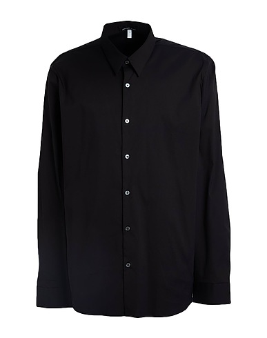 JAMES PERSE Solid color shirt Black 78% Cotton, 18% Polyurethane, 4% Elastane