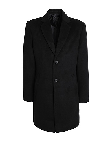 TOPMAN Coat Black 81% Polyester, 17% Acrylic, 2% Nylon