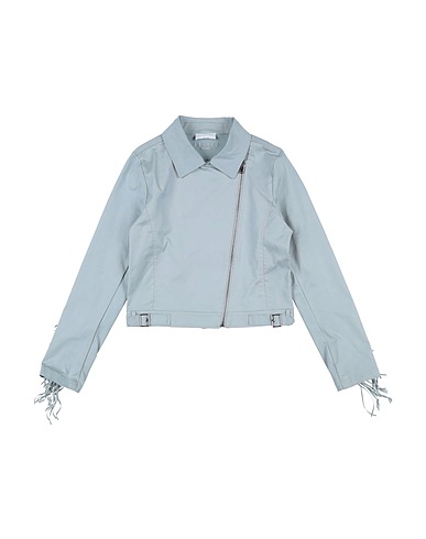 BYBLOS Biker jacket Sky blue 67% Cotton, 33% Polyester