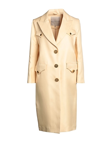 ERMANNO SCERVINO Full-length jacket Beige 66% Silk, 34% Cotton