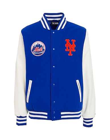 NEW ERA Bomberjacke MLB WORDMARK VARSITY JACKET NEYMET
 Königsblau 70% Wolle, 30% Polyester