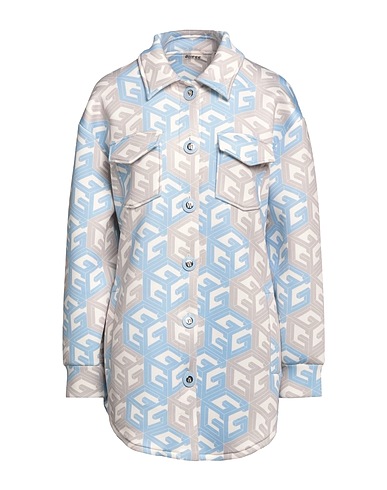 GUESS Full-length jacket Sky blue 78% Polyester, 15% Rayon, 7% Elastane