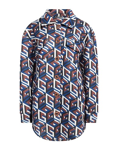 GUESS Full-length jacket Blue 78% Polyester, 15% Rayon, 7% Elastane