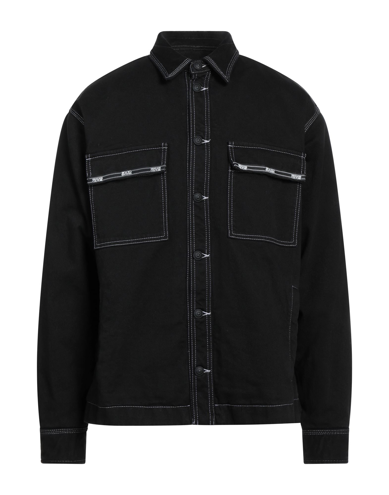 VERSACE JEANS COUTURE Coats & Jackets | Black Men's Denim Jacket
