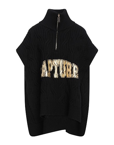 PINKO UNIQUENESS Cape Black 80% Wool, 20% Polyamide, Nylon