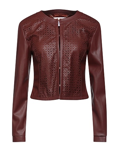 LUCKYLU  Milano テーラードジャケット チョコレートブラウン ポリウレタン 100%