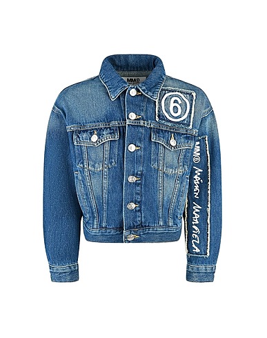 MAISON MARGIELA Giubbotto jeans Giacca denim Blu notte Cotone