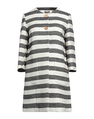 MALÌPARMI Lange Jacke Elfenbein 58% Leinen, 42% Baumwolle