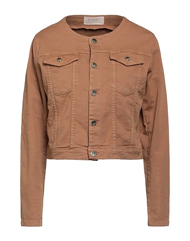 KAOS JEANS Denim jacket Camel 98% Cotton, 2% Elastane