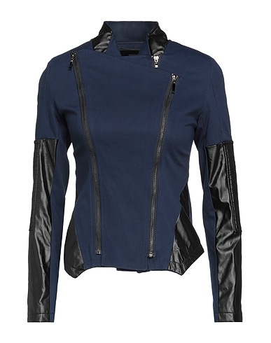 KORALLINE Biker jacket Midnight blue 85% Cotton, 12% Polyester, 3% Elastane