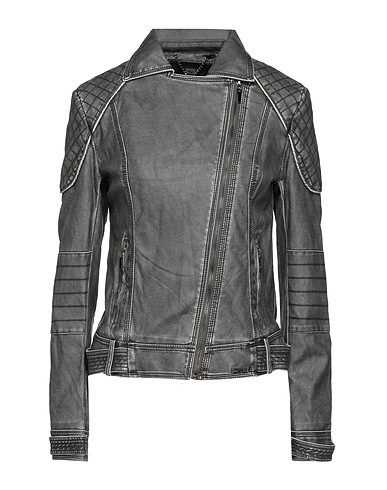 KORALLINE Biker jacket Charcoal 55% Polyurethane, 45% Viscose