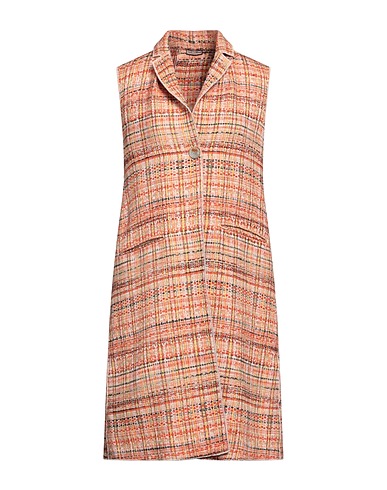 MALÌPARMI Full-length jacket Orange 58% Cotton, 23% Polyester, 13% Acrylic, 5% Other Fibres, 1% Polyamide