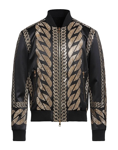 BALMAIN Bomber Black 100% Silk, Cotton, Polyamide, Elastane, Aluminium