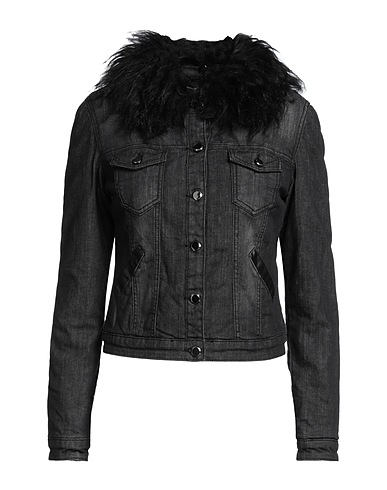 KORALLINE Denim jacket Black 98% Cotton, 2% Elastane