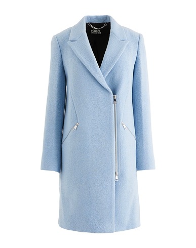 KARL LAGERFELD Coat Sky blue 50% Virgin Wool, 50% Viscose
