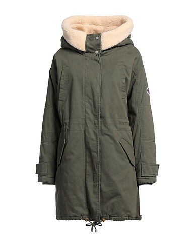 PEPE JEANS コート ミリタリーグリーン コットン 100% / ポリエステル / ポリウレタン