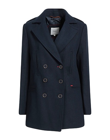 PEPE JEANS コート ミッドナイトブルー ポリエステル 66% / ウール 31% / ナイロン 2% / レーヨン 1%