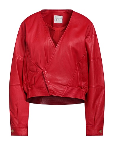 FORTE_FORTE Jacket Red 100% Soft Leather