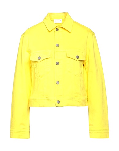 P.A.R.O.S.H. Denim jacket Yellow 98% Cotton, 2% Elastane