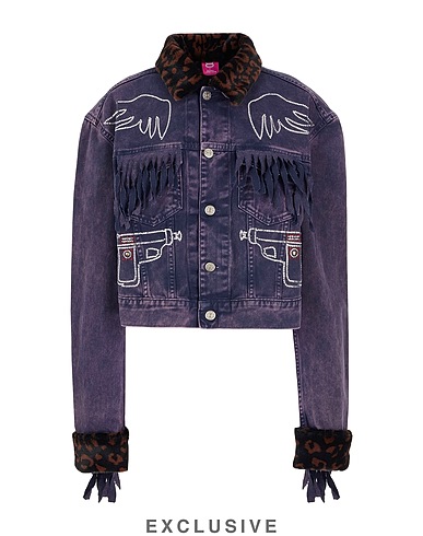 8 by MERRY LAMB LAMB Jeansjacke BUNNY WARRIOR JACKET
 Violett 100% Organische Baumwolle, Polyester