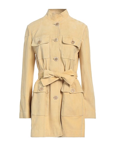 TOD'S Lange Jacke Pastellgelb Schafleder, Ziegenleder