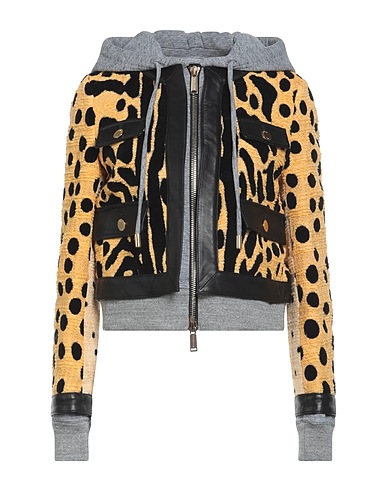 DSQUARED2 Jacket Yellow 60% Cotton, 37% Viscose, 2% Polyamide, 1% Linen