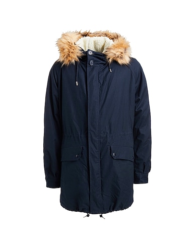 SANDRO Cappotto Blu notte 100% Cotone, Acrilico, Poliestere