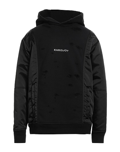 KHRISJOY Felpa Nero 100% Cotone, Poliammide