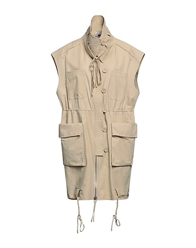 KRIZIA Full-length jacket Beige 65% Cotton, 35% Polyamide