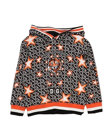 DOLCE&GABBANA Hooded sweatshirt Black 100% Cotton, Elastane