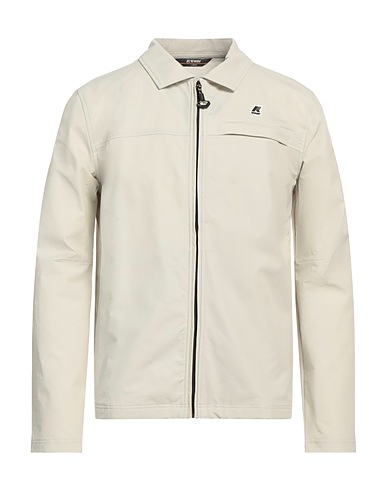 K-WAY Jacket Beige 80% Cotton, 12% Elastane, 8% Polyester