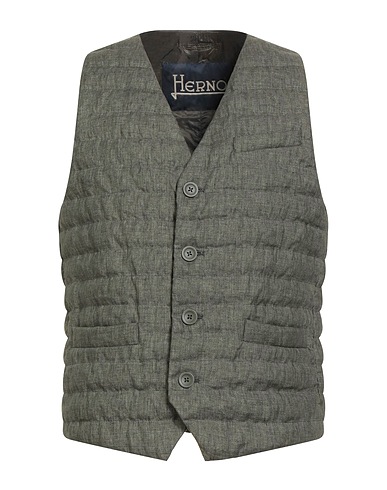 HERNO Gilet Military green 100% Linen