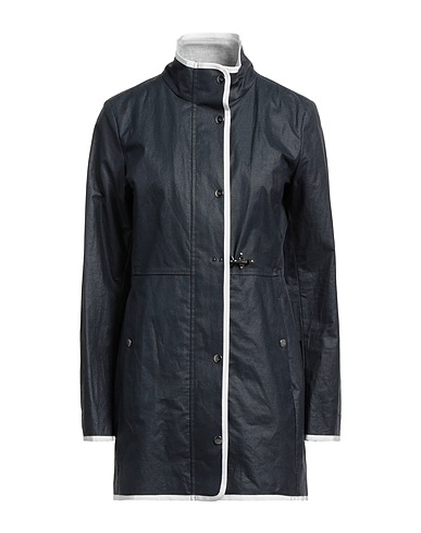 FAY Full-length jacket Midnight blue 50% Cotton, 50% Linen, Viscose, Polyester