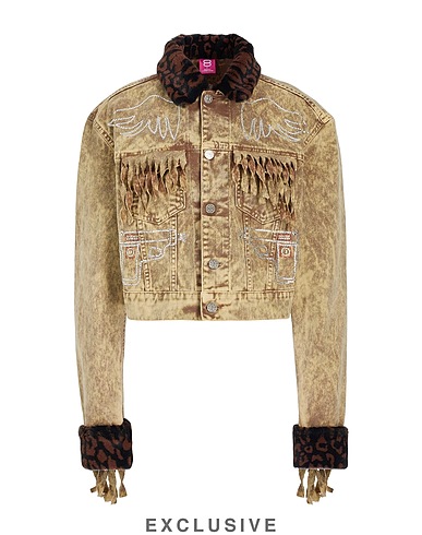 8 by MERRY LAMB LAMB Jeansjacke BUNNY WARRIOR JACKET
 Khaki 100% Organische Baumwolle, Polyester