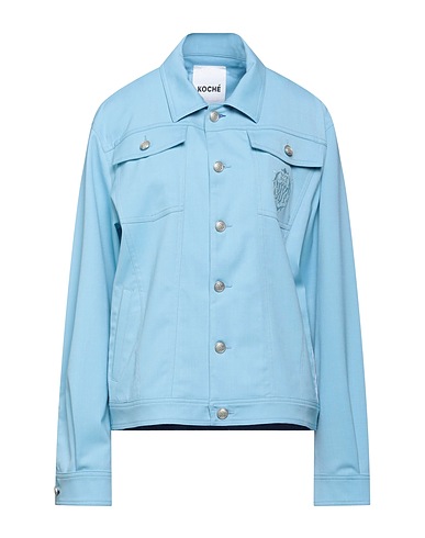 KOCHÉ Jacket Sky blue 55% Polyester, 43% Virgin Wool, 2% Elastane, Ovine leather