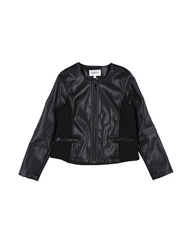 KOCCA Biker jacket Black 100% Polyurethane, Polyester, Viscose, Polyamide, Elastane