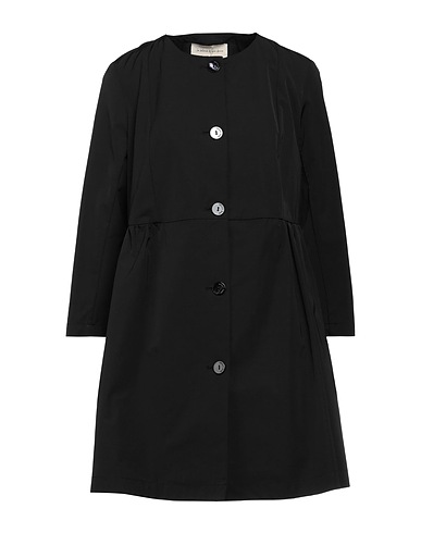 ALESSIA SANTI Full-length jacket Black 64% Polyester, 36% Cotton