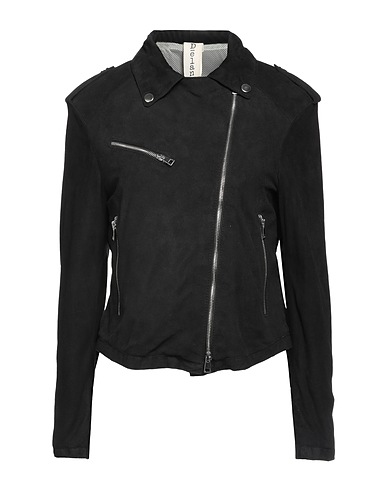 DELAN Biker jacket Black 100% Ovine leather