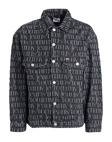 TOMMY JEANS Denim jacket Black 100% Recycled cotton