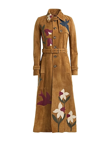 REDValentino Coat Camel 100% Calfskin, Lambskin