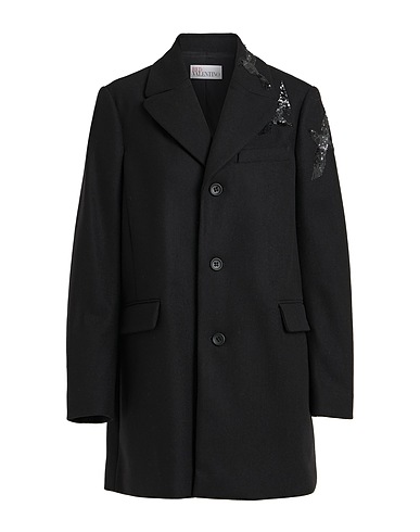 REDValentino Coat Black 80% Wool, 20% Polyamide