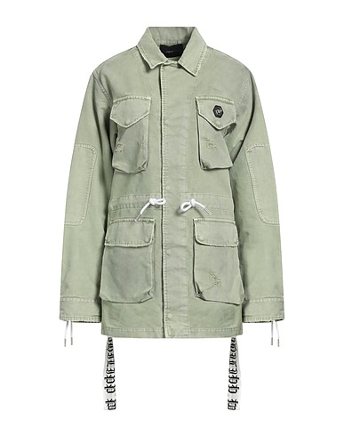 PHILIPP PLEIN Denim jacket Sage green 100% Cotton