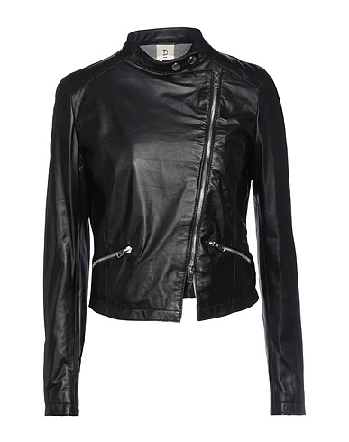 DELAN Giacca biker Nero 100% Pelle ovina