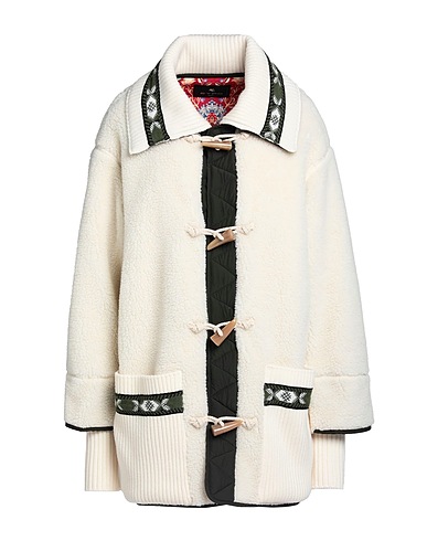 ETRO Coat Ivory 57% Polyester, 43% Virgin Wool, Viscose, Wool